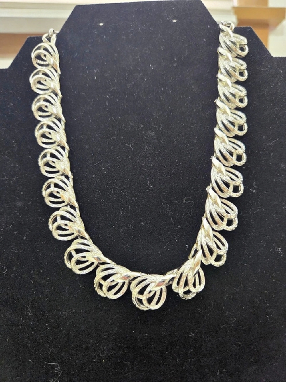 Coro Silver-Tone Loop Link Necklace